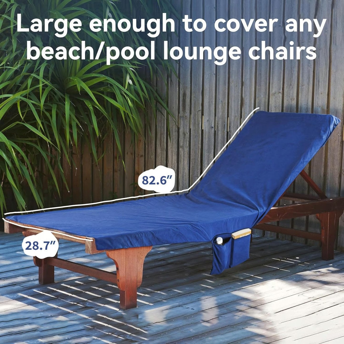 đSun Lounger Handduk i vĂ€ska med förvaringsfickorđ