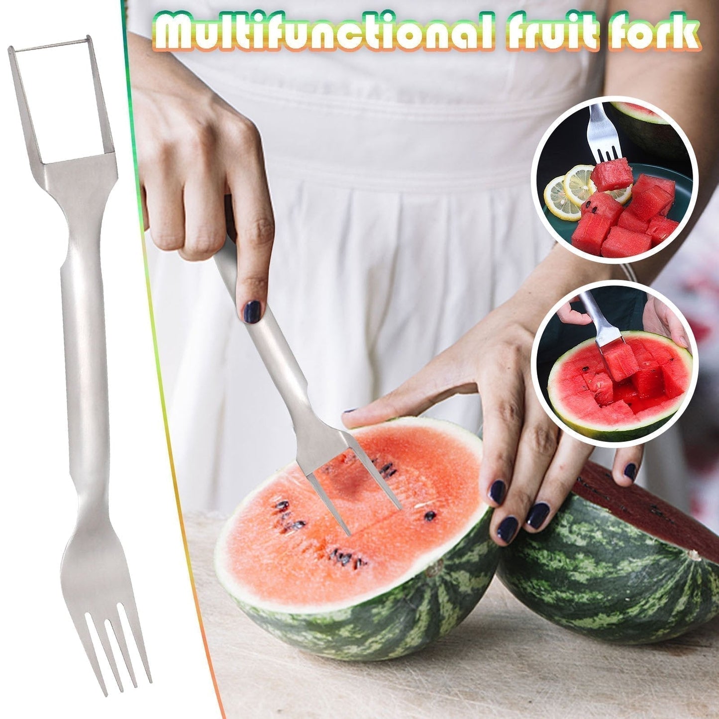 đ„2-i-1 fruktskĂ€rare i rostfritt stĂ„l