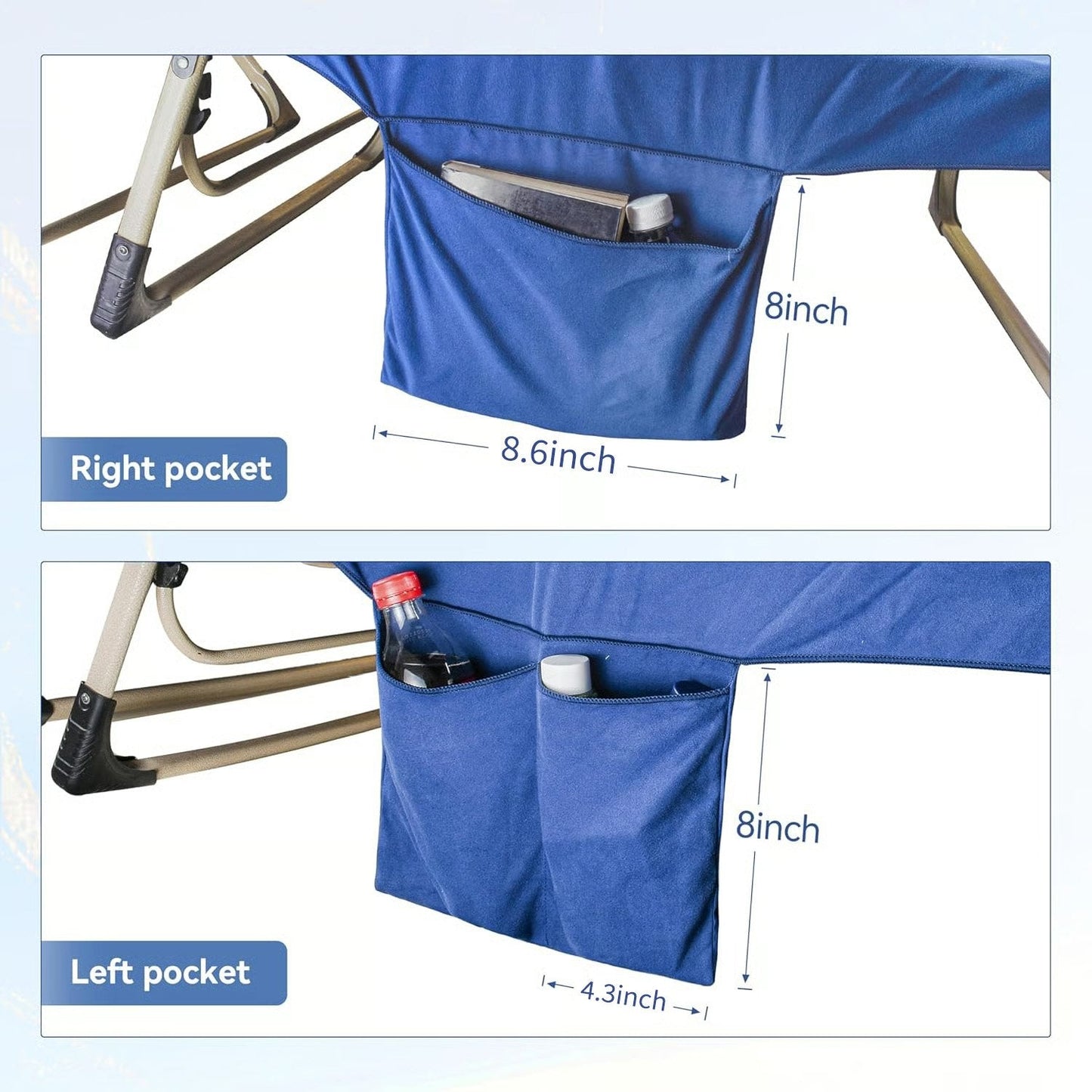 đSun Lounger Handduk i vĂ€ska med förvaringsfickorđ
