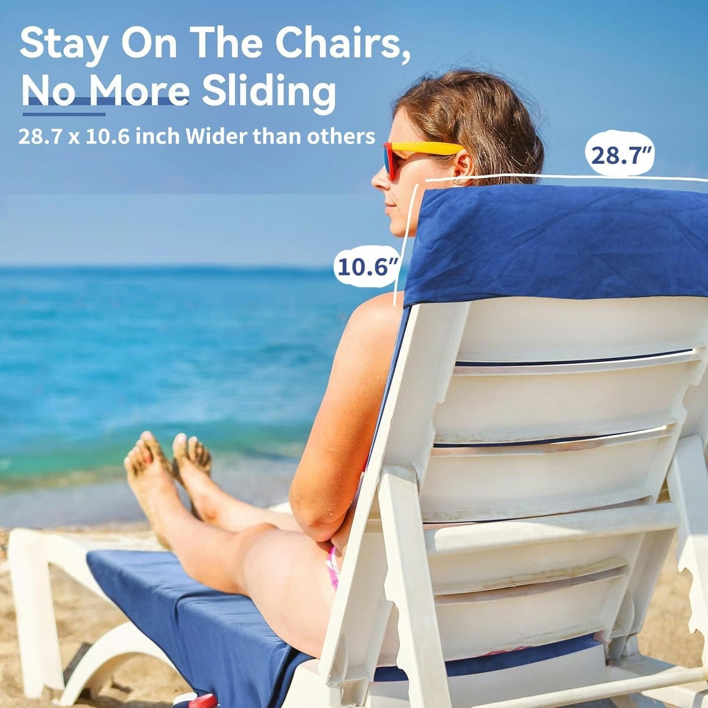 đSun Lounger Handduk i vĂ€ska med förvaringsfickorđ