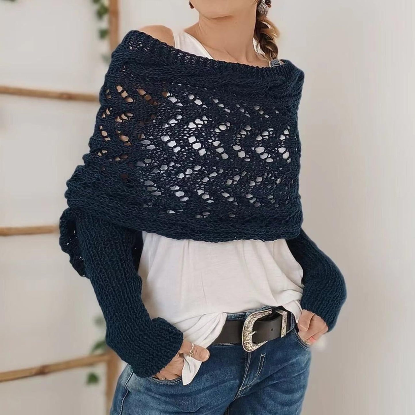 đ§¶Women's Knitted Double Sleeve Scarfđ§Ł