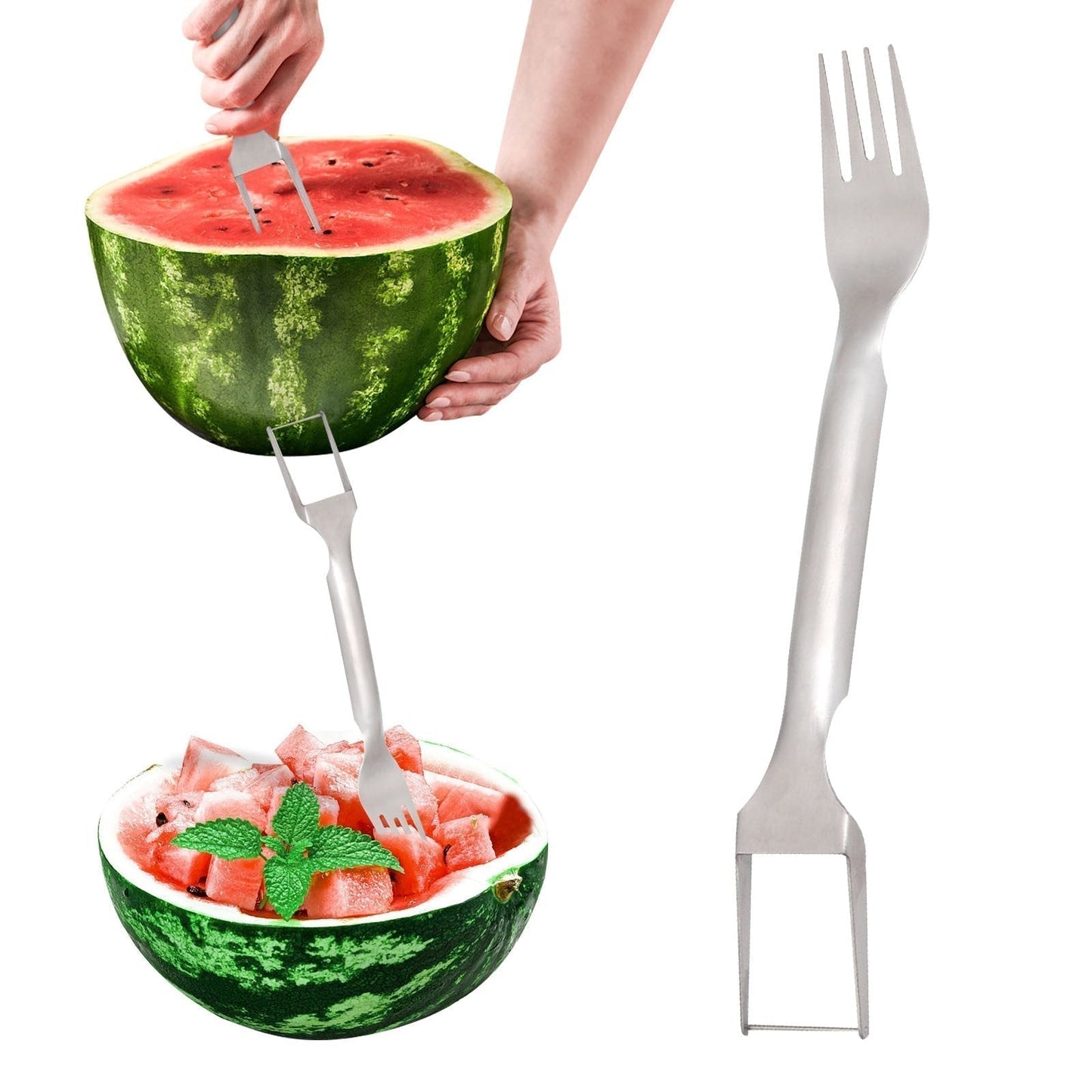 đ„2-i-1 fruktskĂ€rare i rostfritt stĂ„l