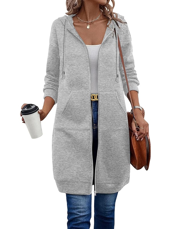 Dam Casual Zip-up Hoodies i Polyester