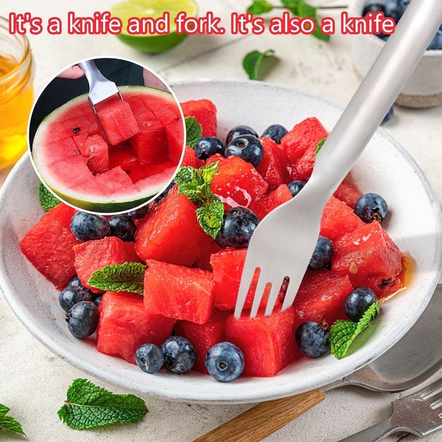 đ„2-i-1 fruktskĂ€rare i rostfritt stĂ„l