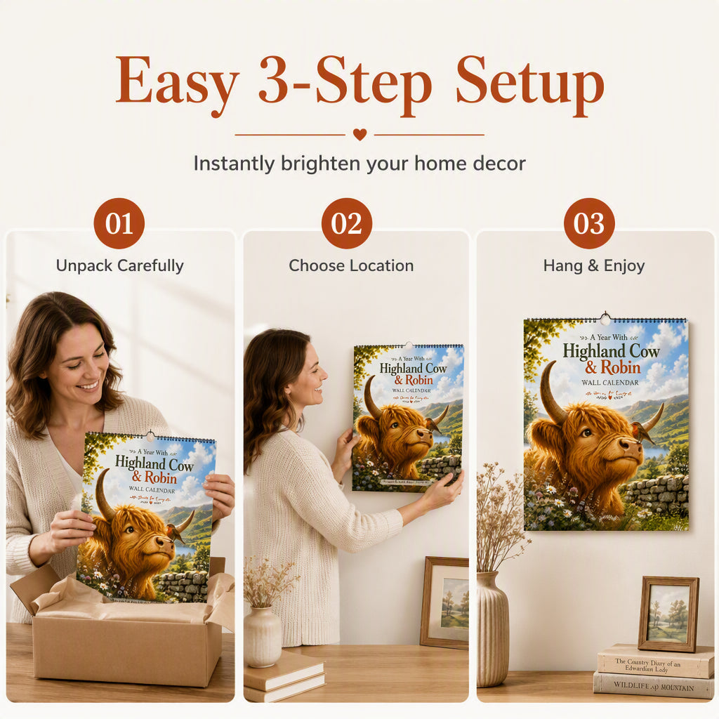 đźđ
2027 Highland Cow-kalender â Nyckfull Highland Cow-konstverk för ett mysigt & charmigt hem âšđĄ