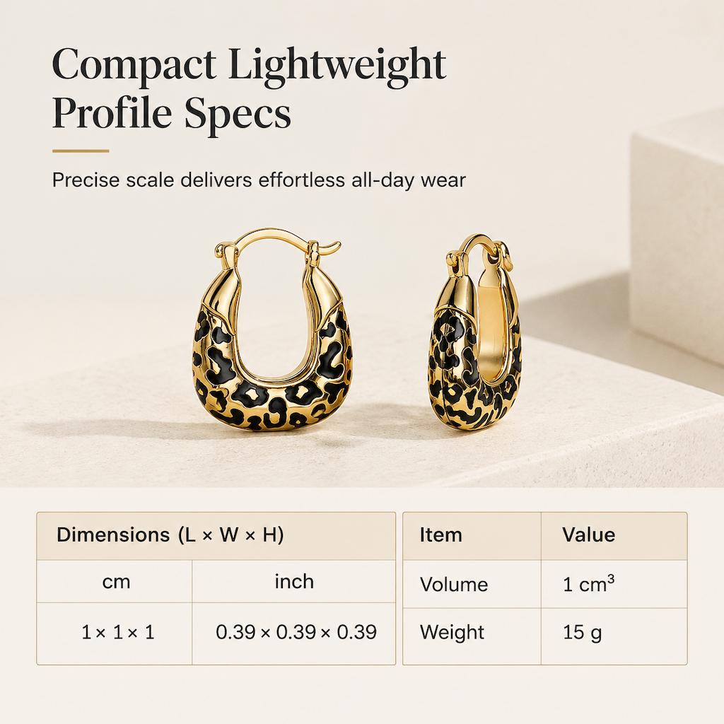 ⏳Tidsbegränsat 50% rabatt⏰Vintage leopardmönstrade U-formade huggie-hoop-örhängen👂🐆📿