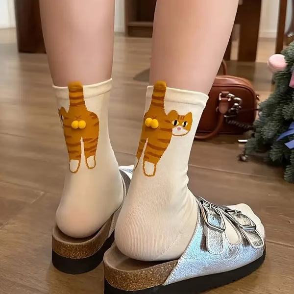 🐱Fröka katt roliga djurrumpor🧦