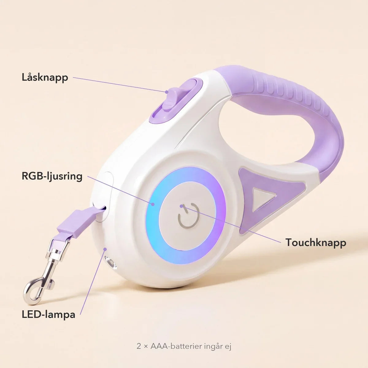 🐕💡5M Automatisk Hundkoppel med LED-ljus – För små & medelstora hundar