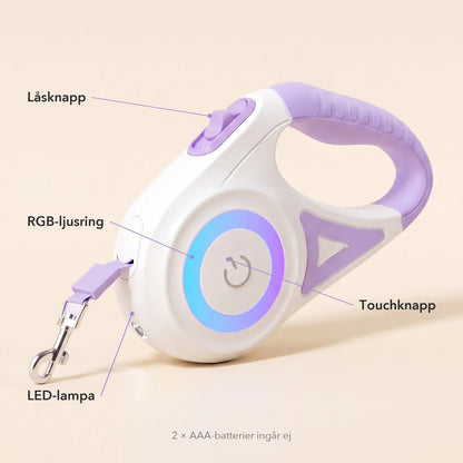 🐕💡5M Automatisk Hundkoppel med LED-ljus – För små & medelstora hundar