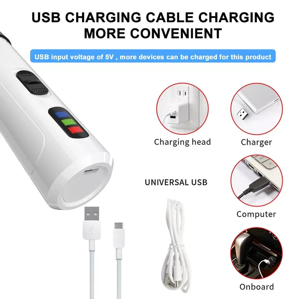 Uppladdningsbar USB-laddningsbar elektrisk nagelslipare för husdjur