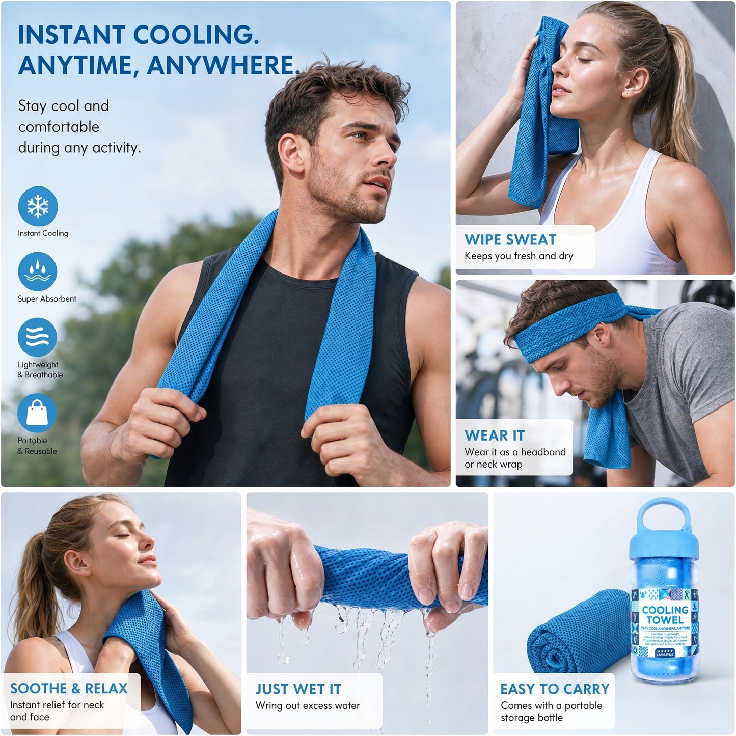 ⏰Sista dagen Köp 1 Få 1 gratis🔥Absorberande snabbtorkande kylhanddukar för gymmet🧊