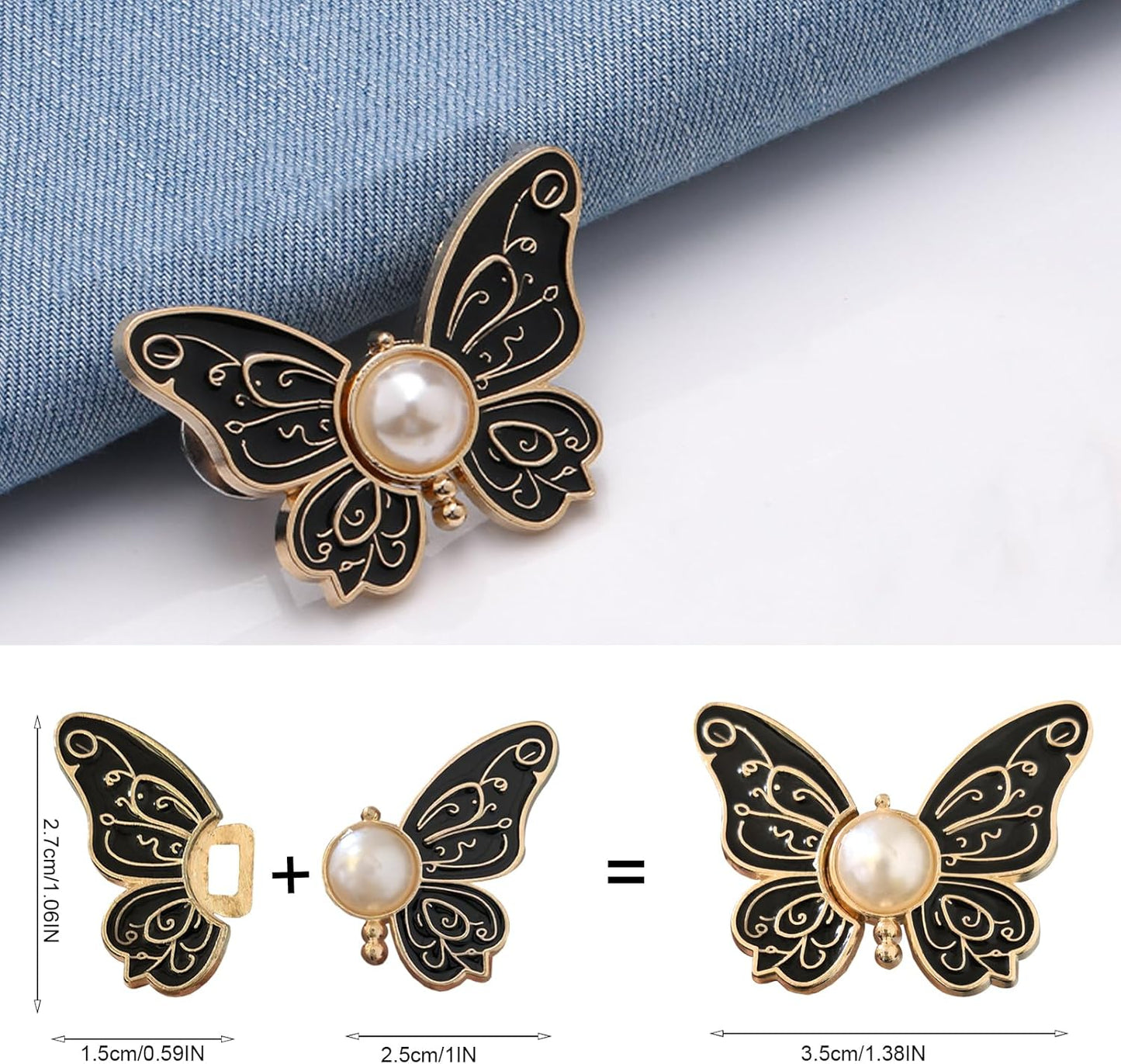 2-Pack avtagbara fjärilsklämmor🦋