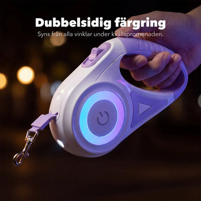 🐕💡5M Automatisk Hundkoppel med LED-ljus – För små & medelstora hundar