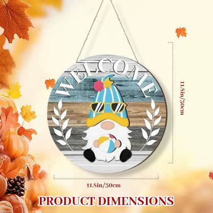 Säsongskampanj🌟Din kreativitetsfestival året runt!🎄Utbytbar välkomstskylt för trätomte🎈