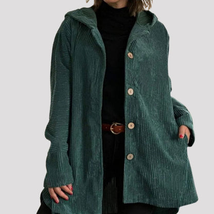 🍂 Casual jacka i sammet med huva för höste 🧥
