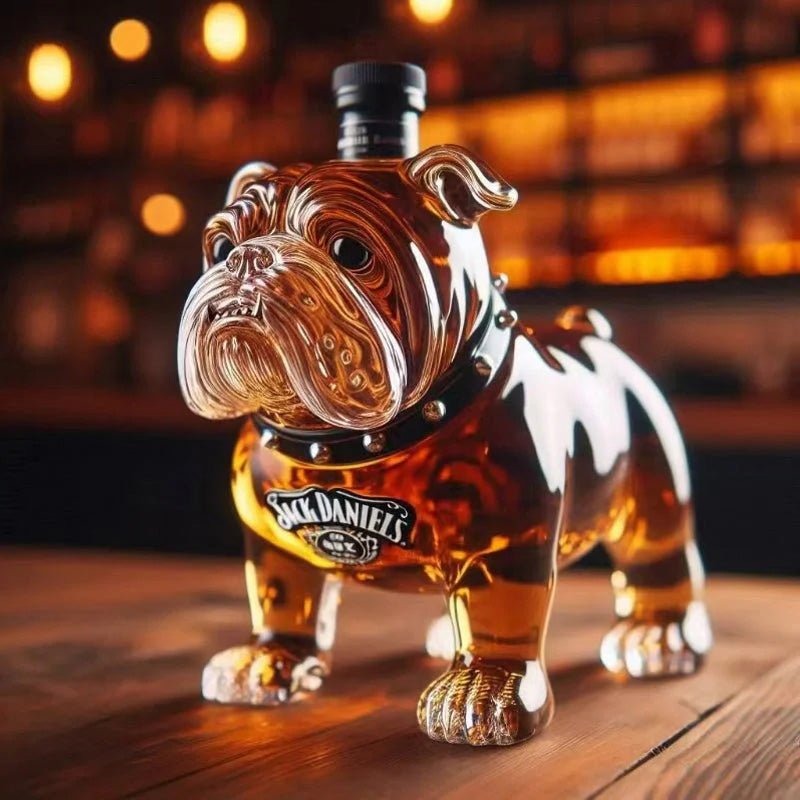 Kreativ hundformad whiskyflaska