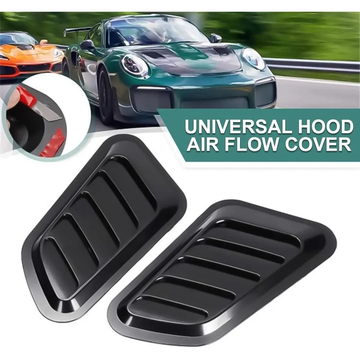 🏎️🔥 2-pack Universella Luftintag för Motorhuven