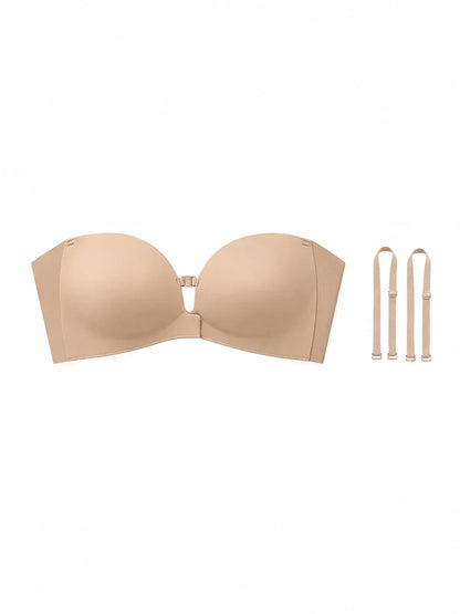 Dam axelbandslösa push-up-bh med framknäppning