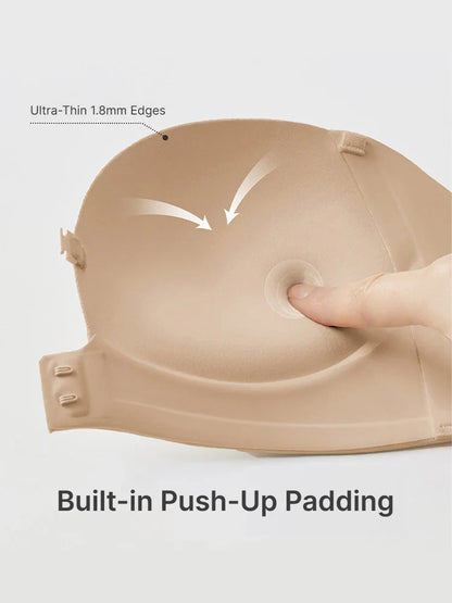 Dam axelbandslösa push-up-bh med framknäppning