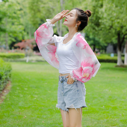 🔥Köp 1 få 1 gratis🔥Sommar Chiffon solskydd sjal (2 st)