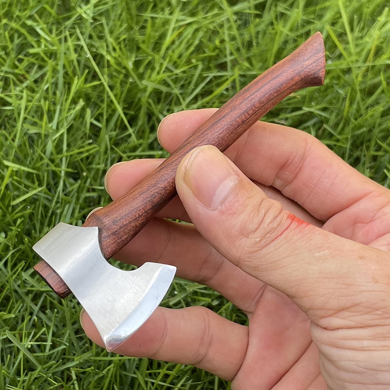 Mini Axe Fixed Blade Jakt Överlevnad Rostfritt Stål Taktisk Kniv Hem Bildekor