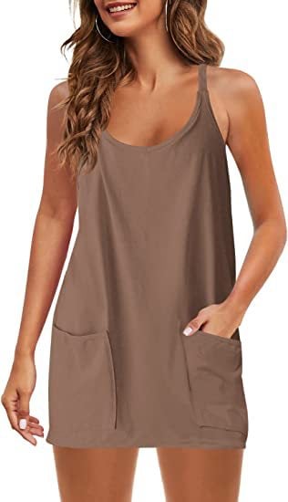 🔥Sista dagen specialförsäljning 49% OFF💃Casual Ärmlös miniklänning med inbyggda shorts