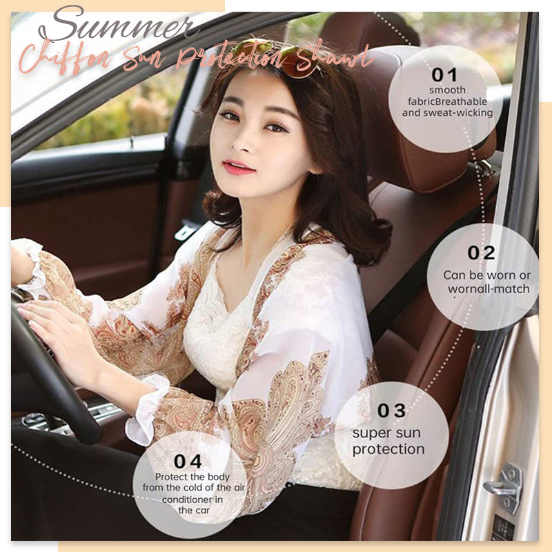 🔥Köp 1 få 1 gratis🔥Sommar Chiffon solskydd sjal (2 st)