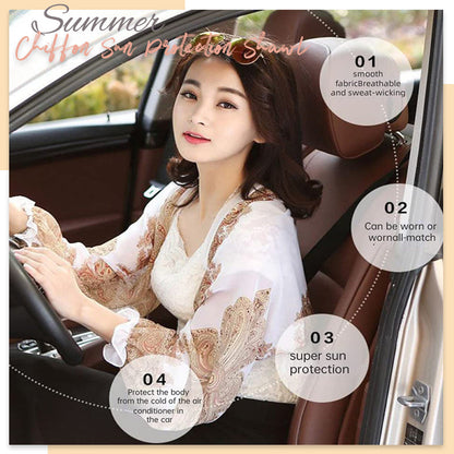 🔥Köp 1 få 1 gratis🔥Sommar Chiffon solskydd sjal (2 st)