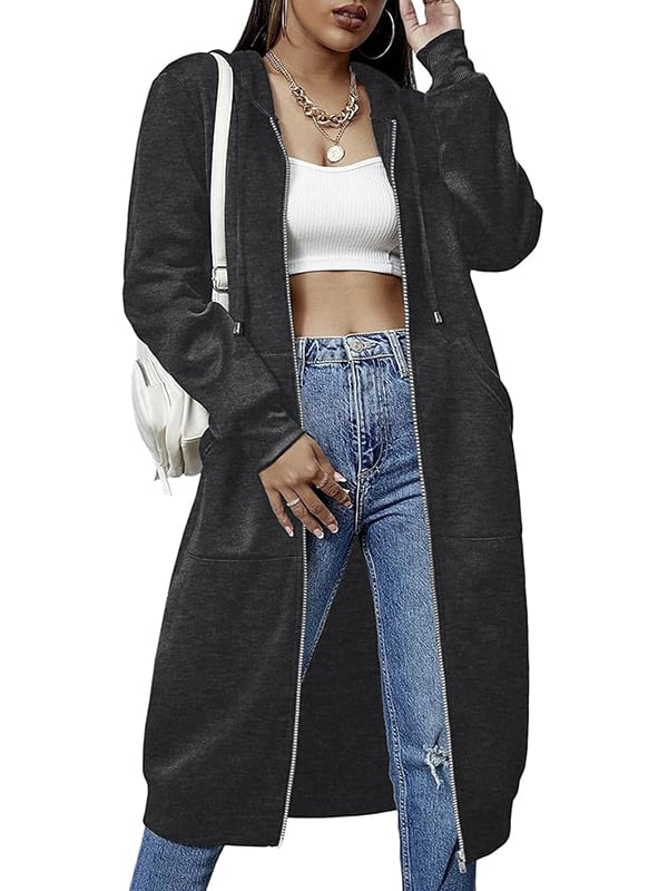 Dam Casual Zip-up Hoodies i Polyester