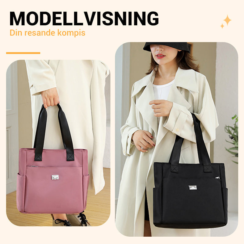 🔥 Vattenavvisande axelväska i nylon med stor kapacitet och flera fack 👜