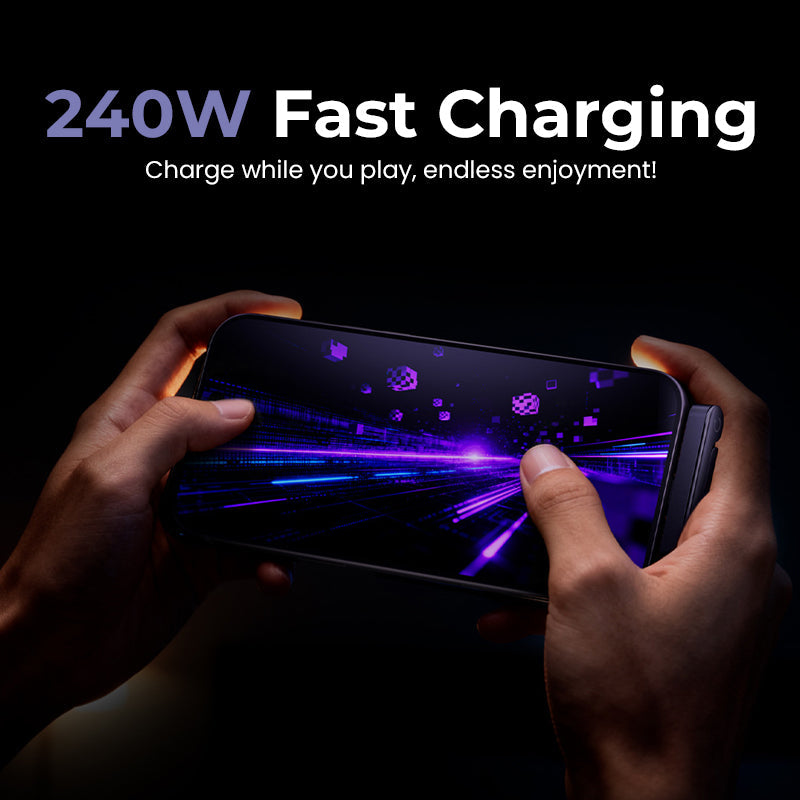 ⚡ 2-i-1 Osynlig Laddkabel 240W | Snabbladdning • Inbyggt Mobilstativ • Stark & Hållbar