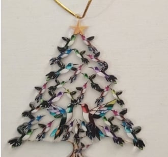 🔥🐦🎄Kolibri julpynt i akryl, 2D