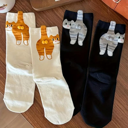 🐱Fröka katt roliga djurrumpor🧦