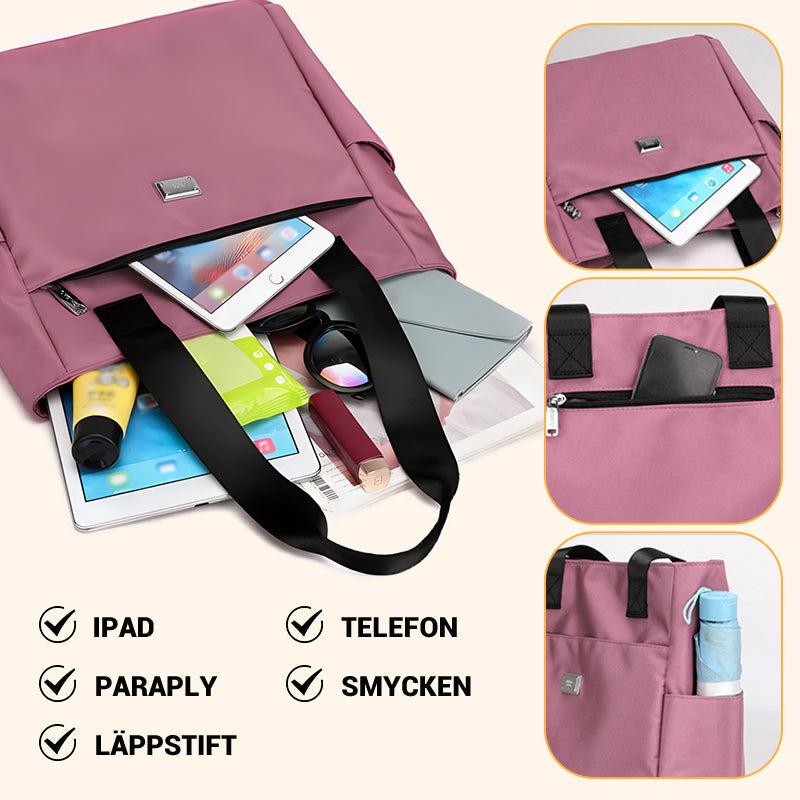 🔥 Vattenavvisande axelväska i nylon med stor kapacitet och flera fack 👜