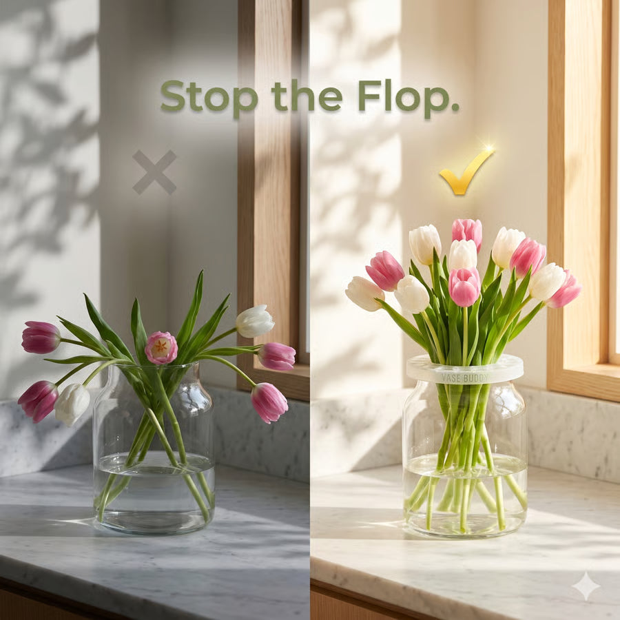 🌸🔥Återanvändbart silikongaller för blomsterarrangemang, sträcker sig över vägkanten, fästs på glaset, för enkel blomsterarrangemang.