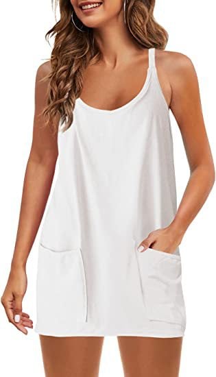 🔥Sista dagen specialförsäljning 49% OFF💃Casual Ärmlös miniklänning med inbyggda shorts