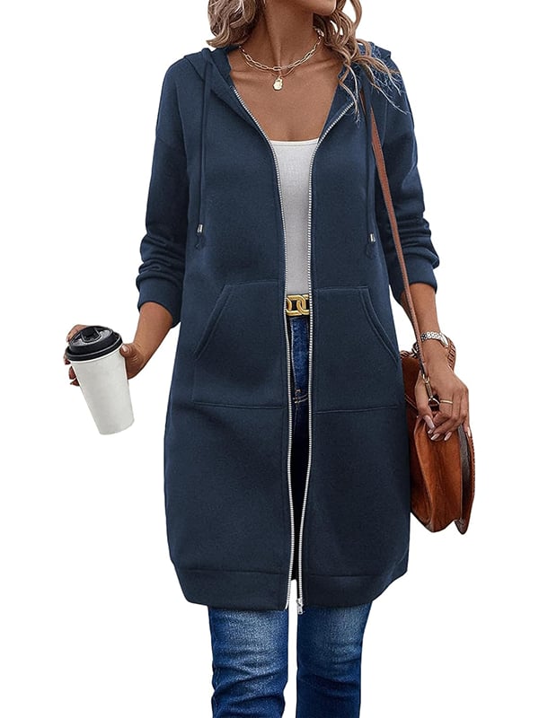 Dam Casual Zip-up Hoodies i Polyester