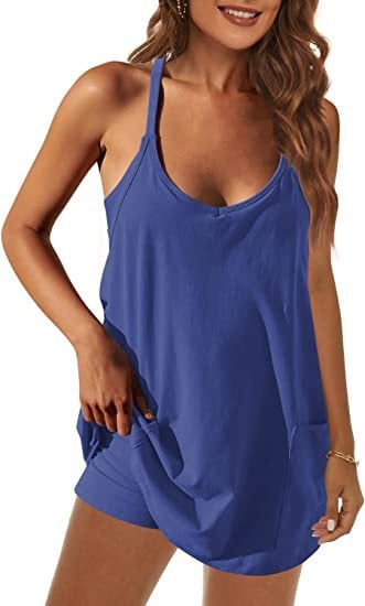 🔥Sista dagen specialförsäljning 49% OFF💃Casual Ärmlös miniklänning med inbyggda shorts