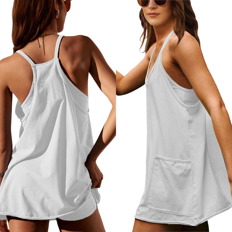 🔥Sista dagen specialförsäljning 49% OFF💃Casual Ärmlös miniklänning med inbyggda shorts