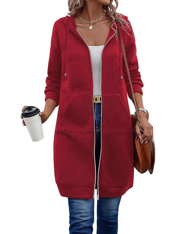 Dam Casual Zip-up Hoodies i Polyester