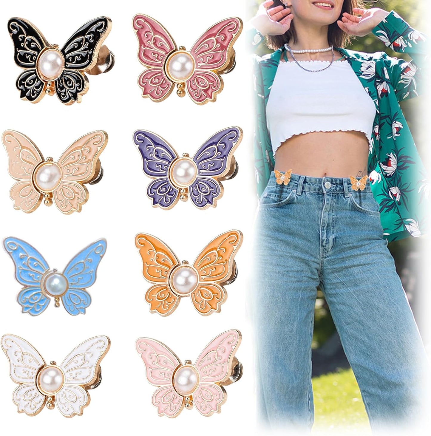 2-Pack avtagbara fjärilsklämmor🦋