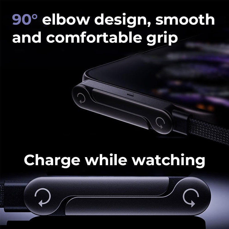 ⚡ 2-i-1 Osynlig Laddkabel 240W | Snabbladdning • Inbyggt Mobilstativ • Stark & Hållbar