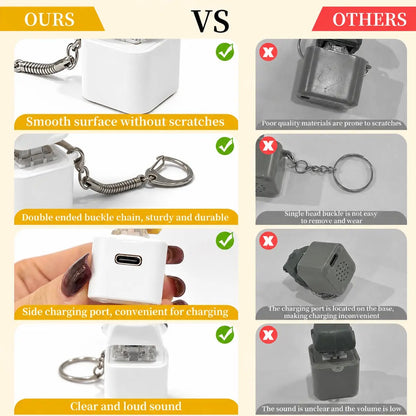 😆Seagull MINE! Button Keychain-Real Sound & LED Light