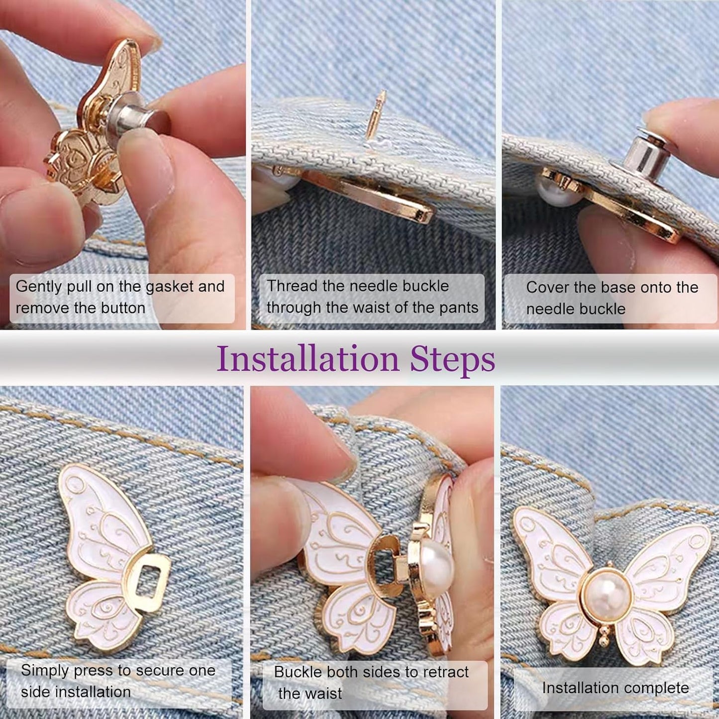 2-Pack avtagbara fjärilsklämmor🦋