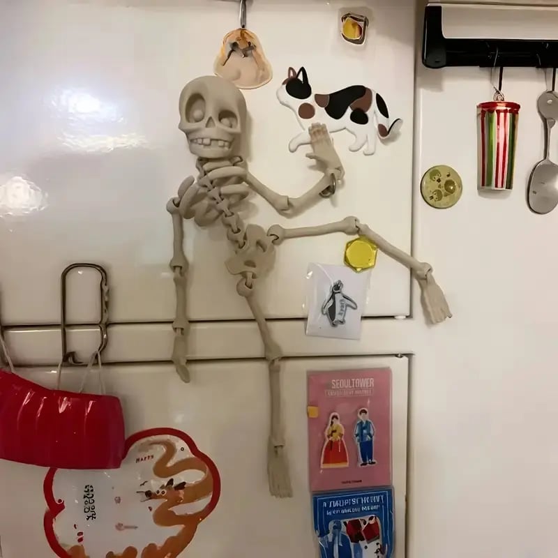 3D-utskriven magnetisk figur av vintageskelett 🎃