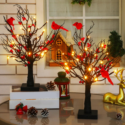 🔥2025 Nylansering 50% RABATT - 🎄Julebelyst mini-LED-gran med röda bär