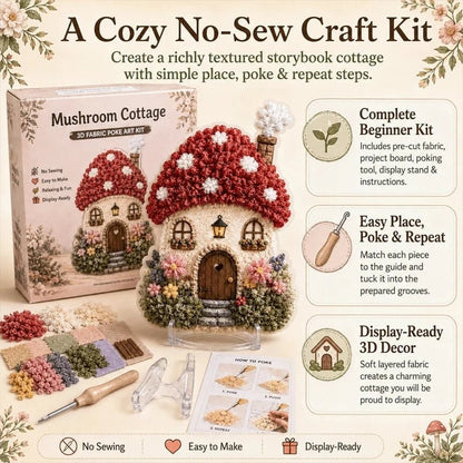 ✨Whimsical Village 3D-tyg Poke Art-kit
