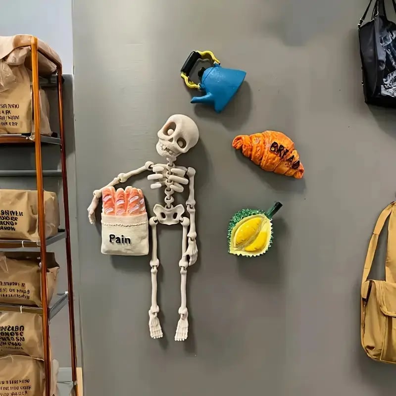 3D-utskriven magnetisk figur av vintageskelett 🎃