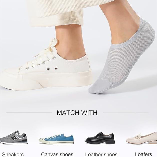 🔥 Osynliga Greppstrumpor 🧦 – Andningsbara Lågskurna Halkfria & Svettabsorberande Strumpor