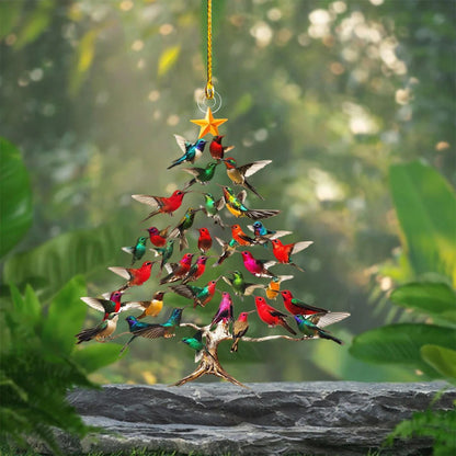 🔥🐦🎄Kolibri julpynt i akryl, 2D